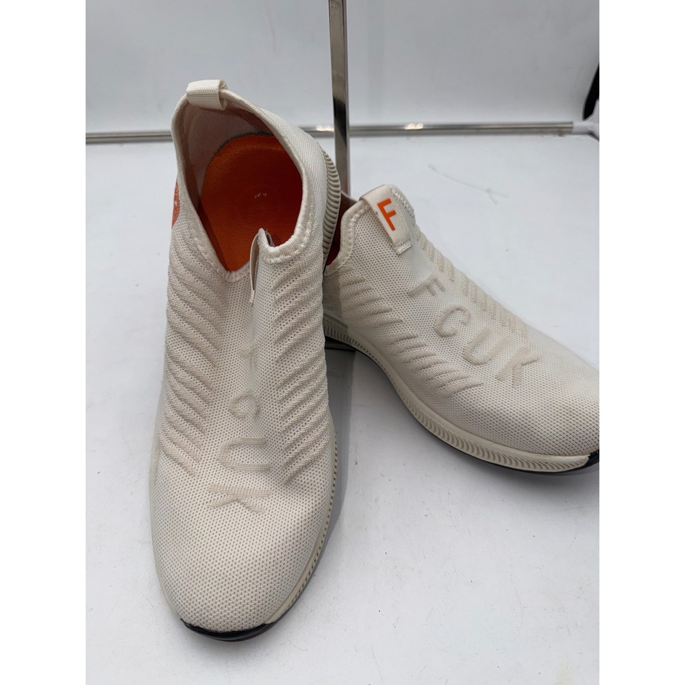 French Connection FCUK Mens Cream Knit Slip On Sneakers FC7261S Size 9.5